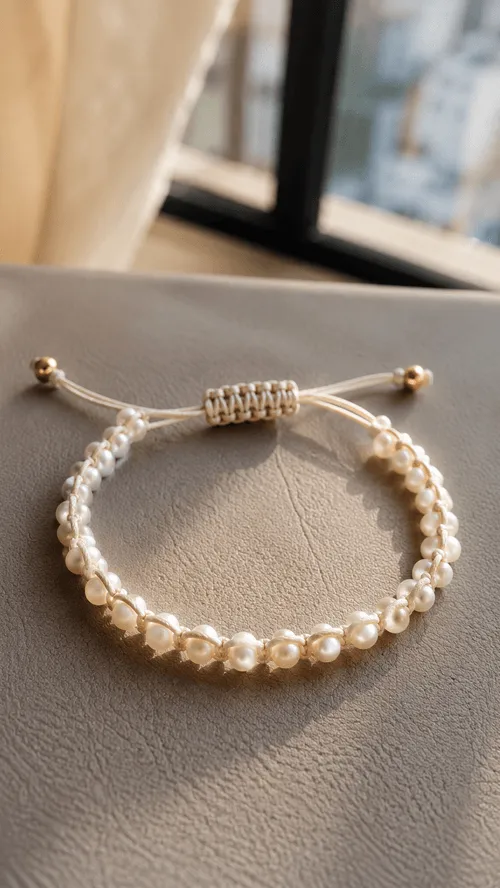 Pulseira Fina com Pérolas